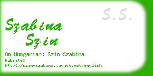 szabina szin business card